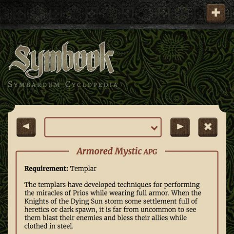 Screenshot of Symbook app