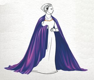 Beautiful purple silk cloak