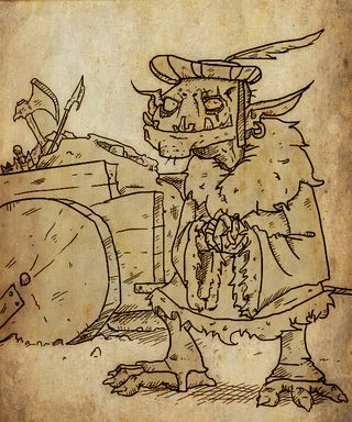 Artist impression of the goblin merchant