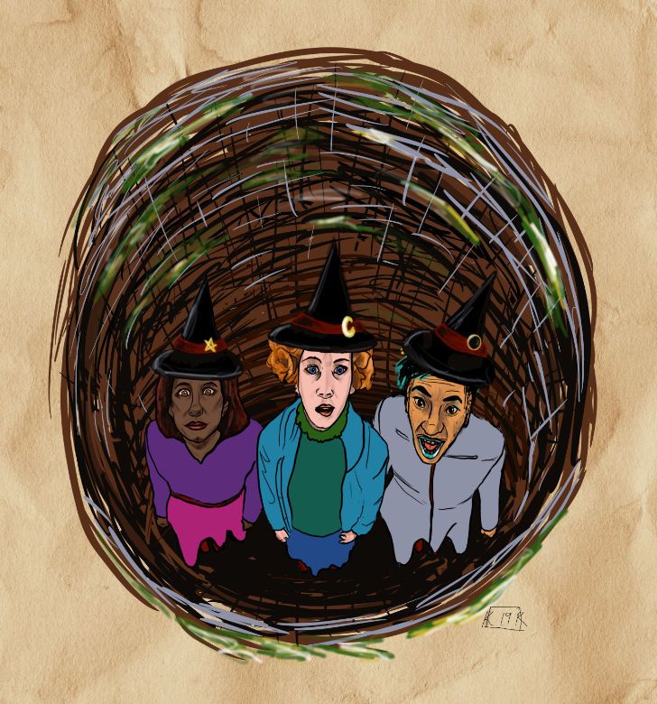 Three witches in a well.