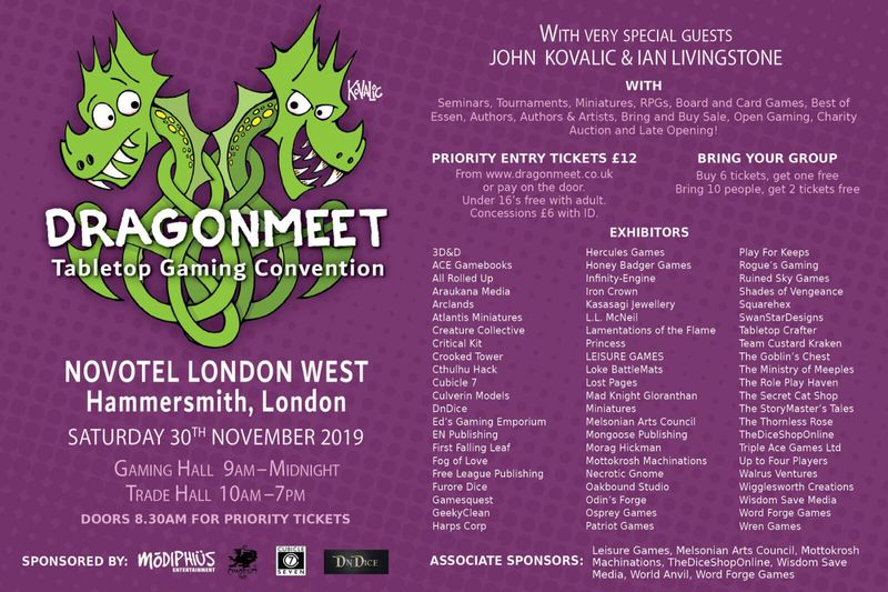 Flyer for Dragonmeet 2019.