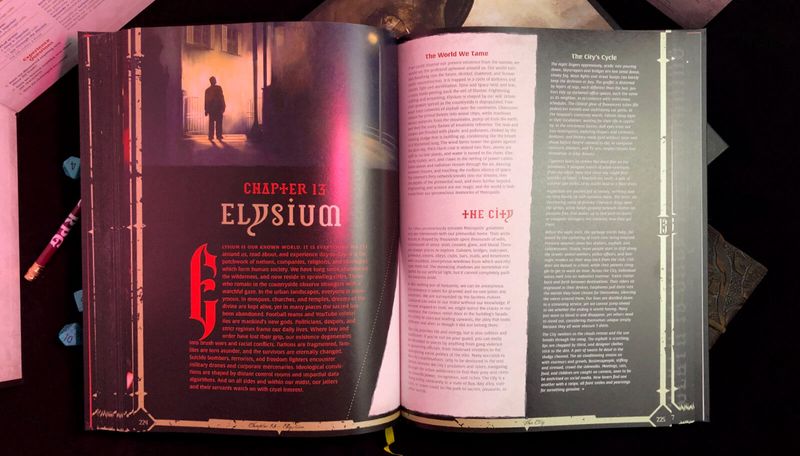 A sample spread from the Kult RPG.