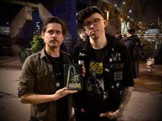 Pelle, Johan, and the limited edition of the book.