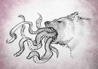 Bear with tentacles instead of tongue.