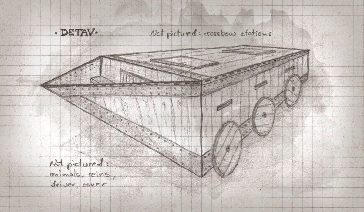 Dwarven Enhanced Trade and Assault Vehicle early sketch by Mottokrosh.